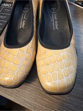 Josef Seibel Croc-Embossed Mustard loafers